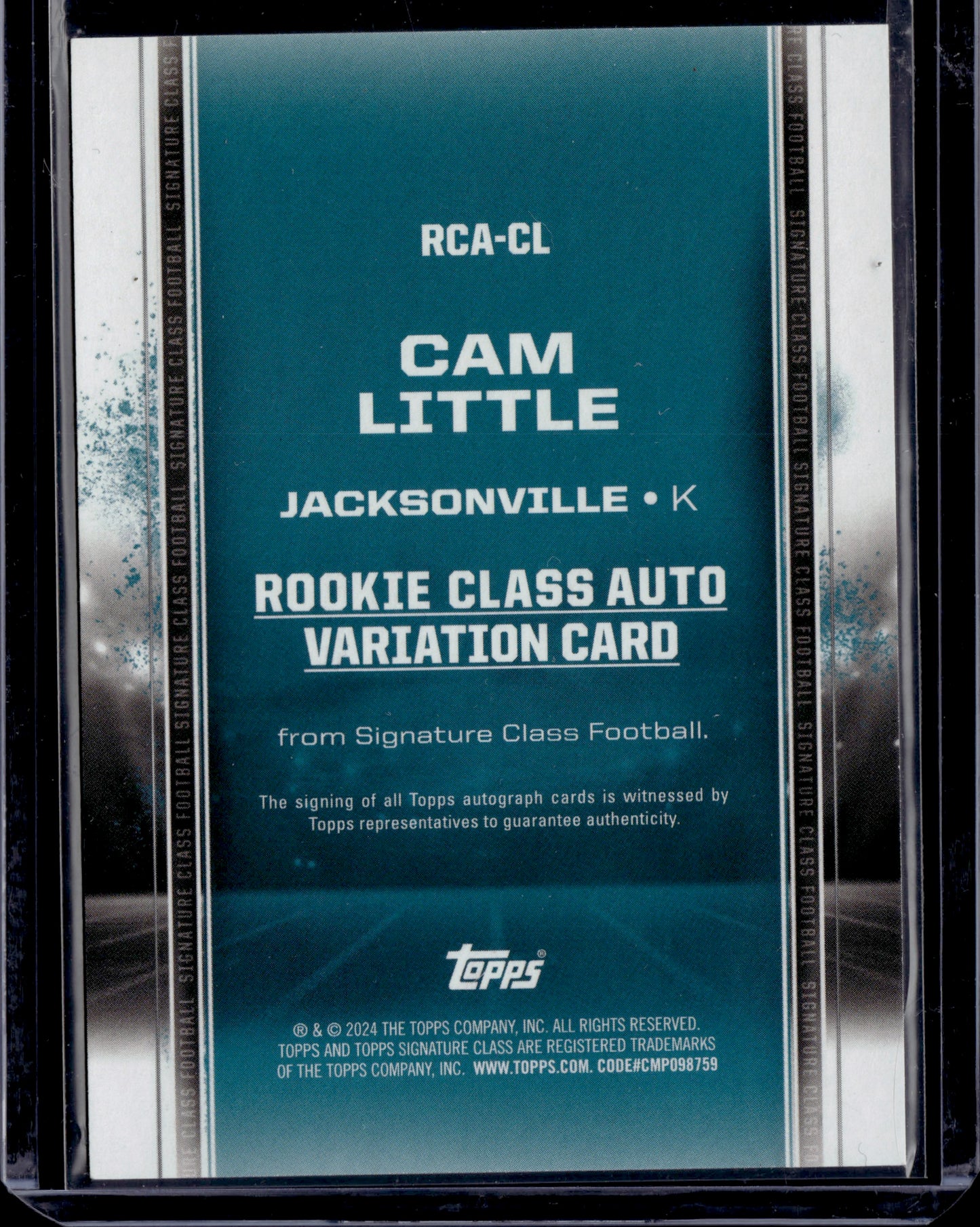 2024 Topps Signature Class Football Cam Little #RCA-CL Rookie Auto Variation