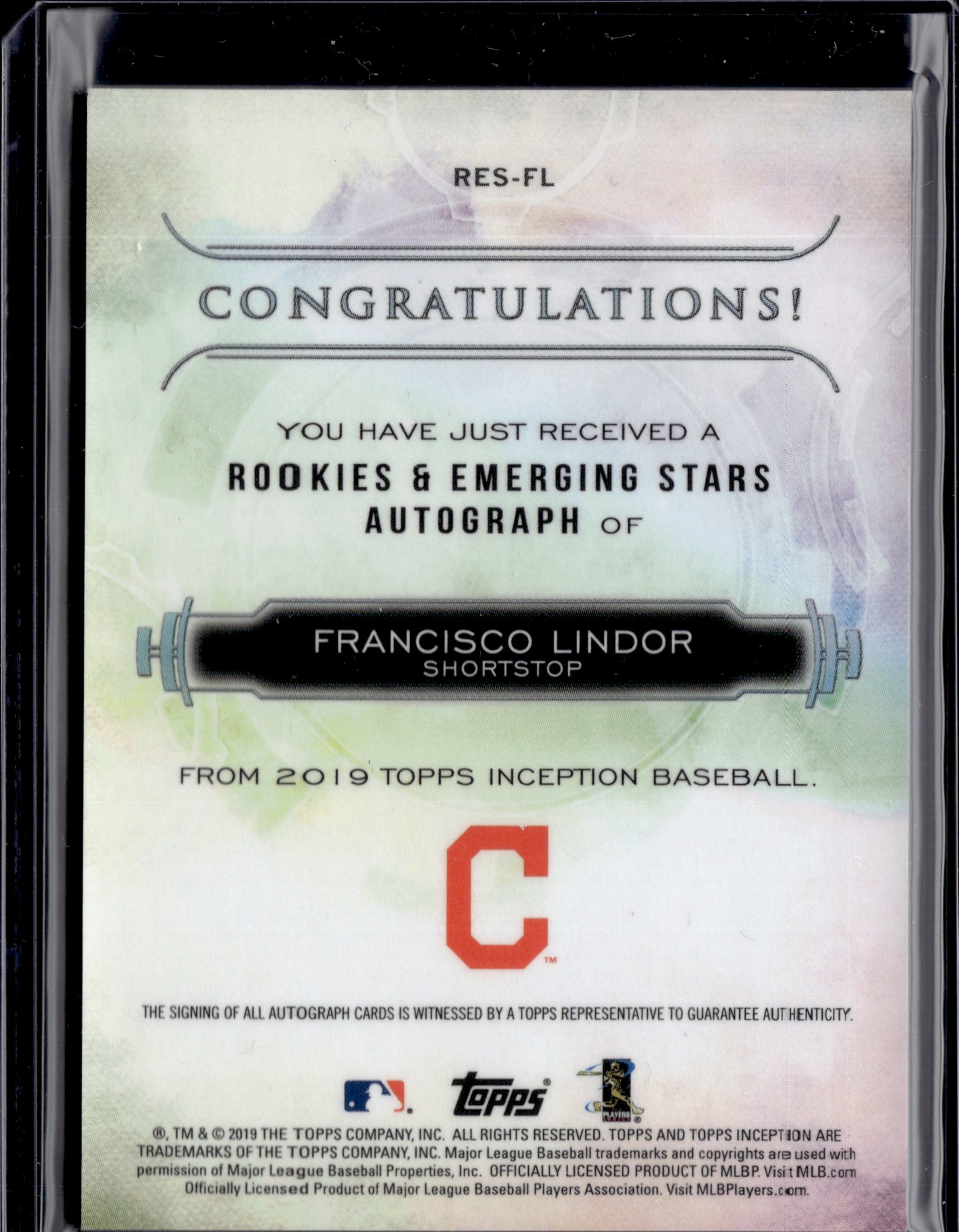 2019 Topps Inception Francisco Lindor #RES-FL Blue Auto/25
