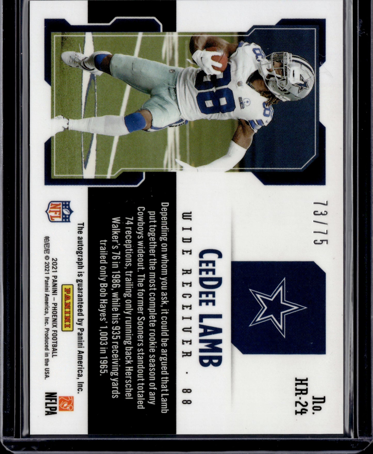 2021 Panini Phoenix Hot Routes CeeDee Lamb #HR-24 Auto /75
