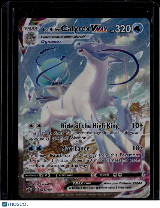 2021 Chilling Reign Ice Rider Calyrex VMAX Holo Secret Rare #203/198
