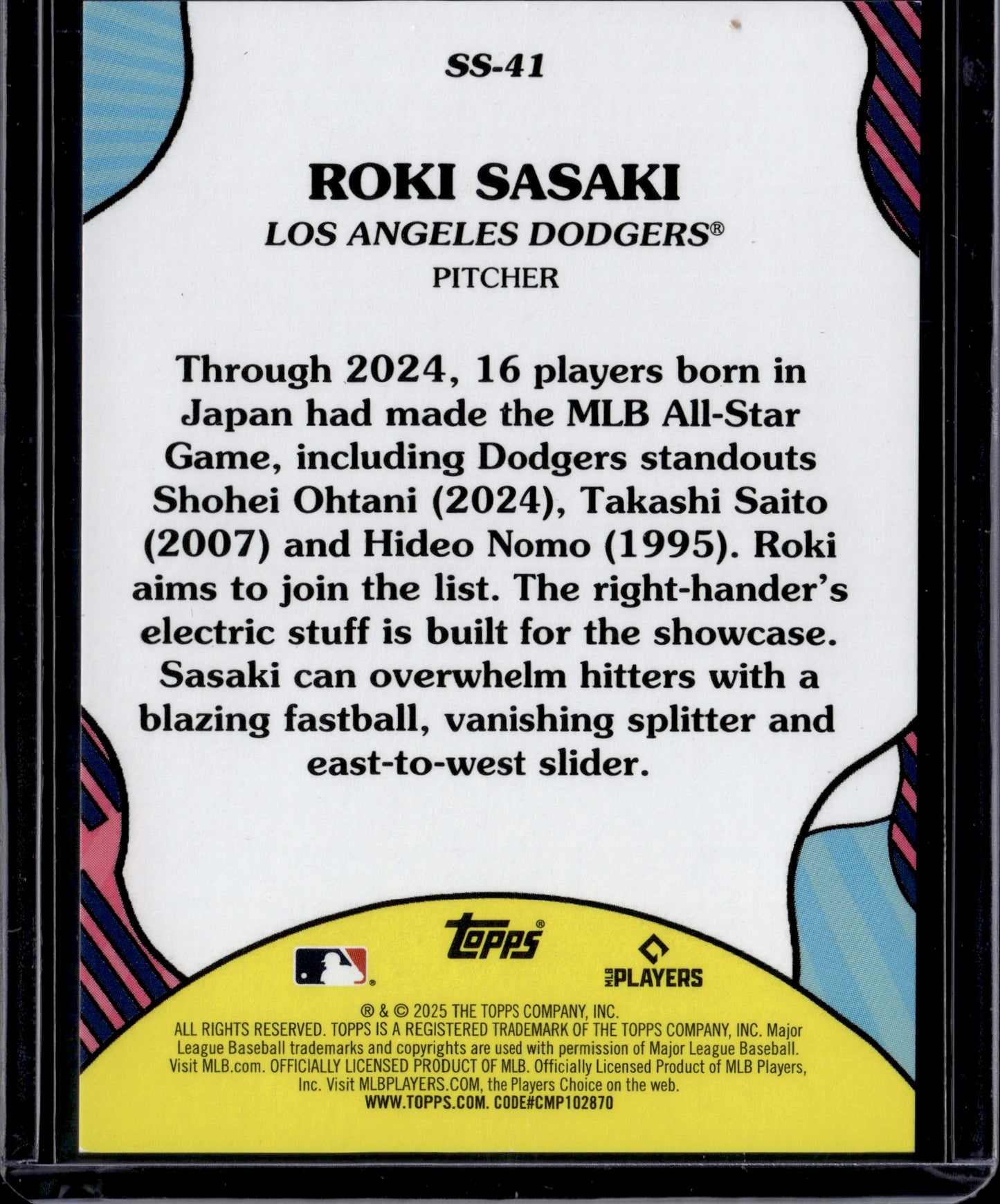 2025 Topps Summer Superstars Roki Sasaki #SS-41 /99 RC