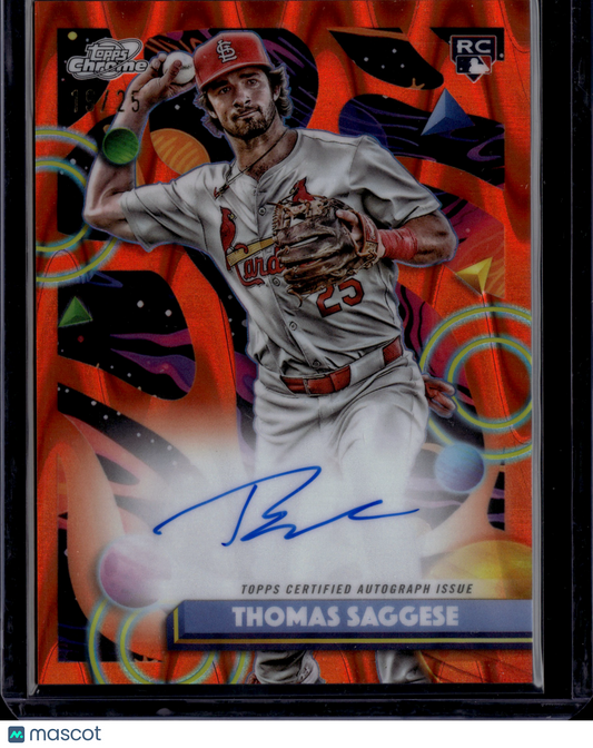 2025 Topps Cosmic Chrome Thomas Saggese Auto /25 #CCA-TS Orange RC