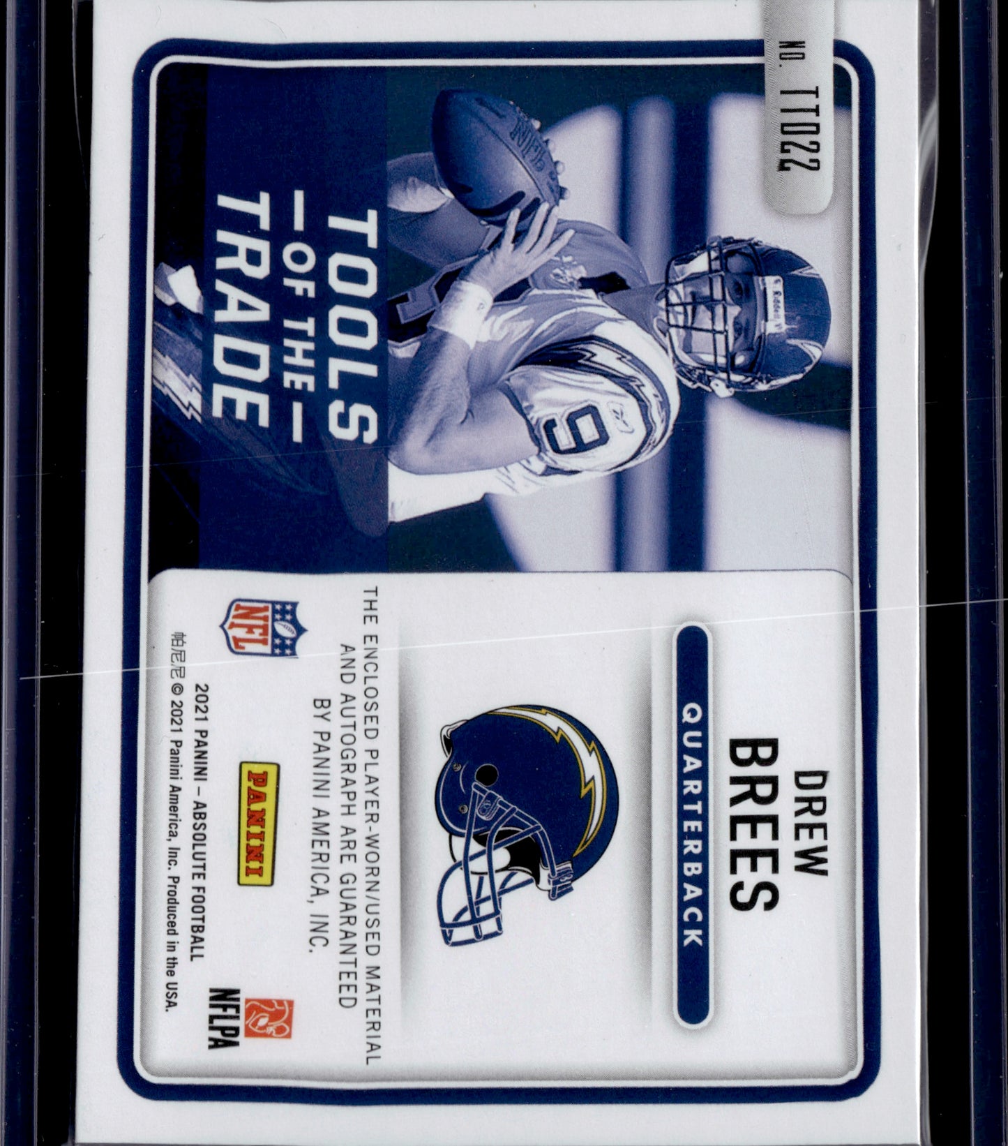 2021 Panini Absolute Tools of the Trade Drew Brees Auto /5 Patch Memorabilia