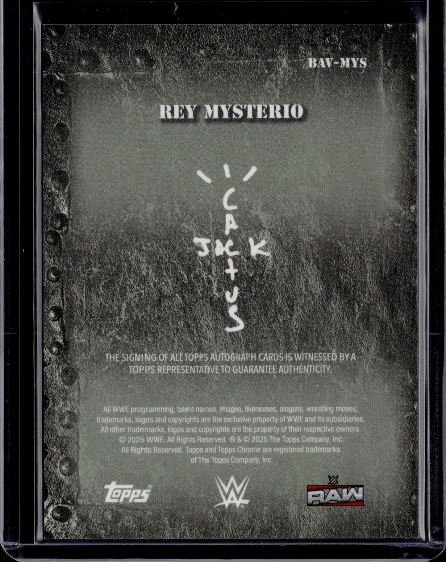 2025 Topps Chrome WWE Cactus Jack Rey Mysterio Auto /25 #BAV-MYS