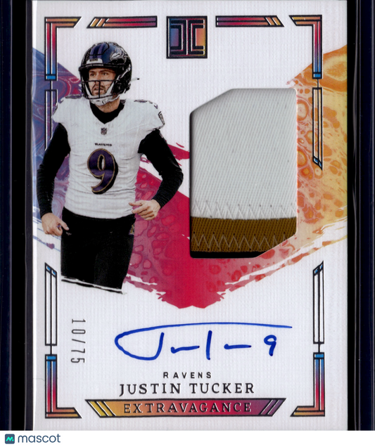 2024 Panini Impeccable Extravagance Justin Tucker Patch Auto /75
