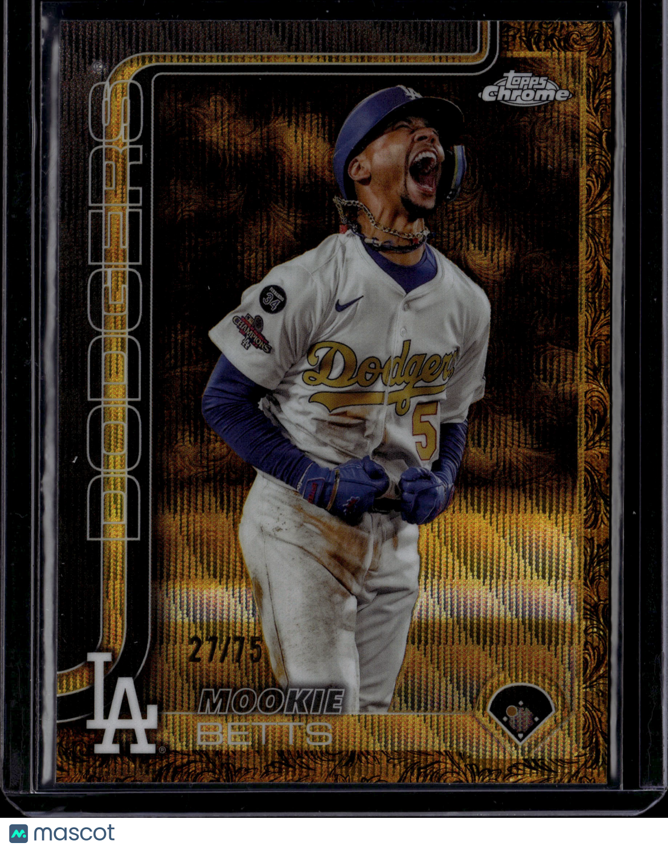2023 Topps Chrome Gilded Collection Mookie Betts #40 Gold Etched Refractor 27/75