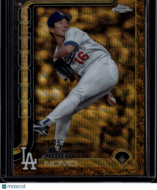 2023 Topps Chrome Gilded Collection Hideo Nomo #48 Gold Etched Refractor /75