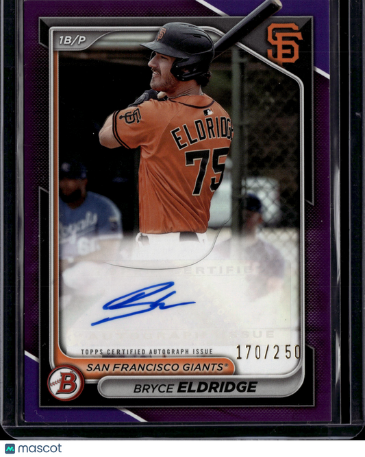 2024 Topps Bowman Bryce Eldridge #PPRA-BE Purple Topps Certified Auto /250