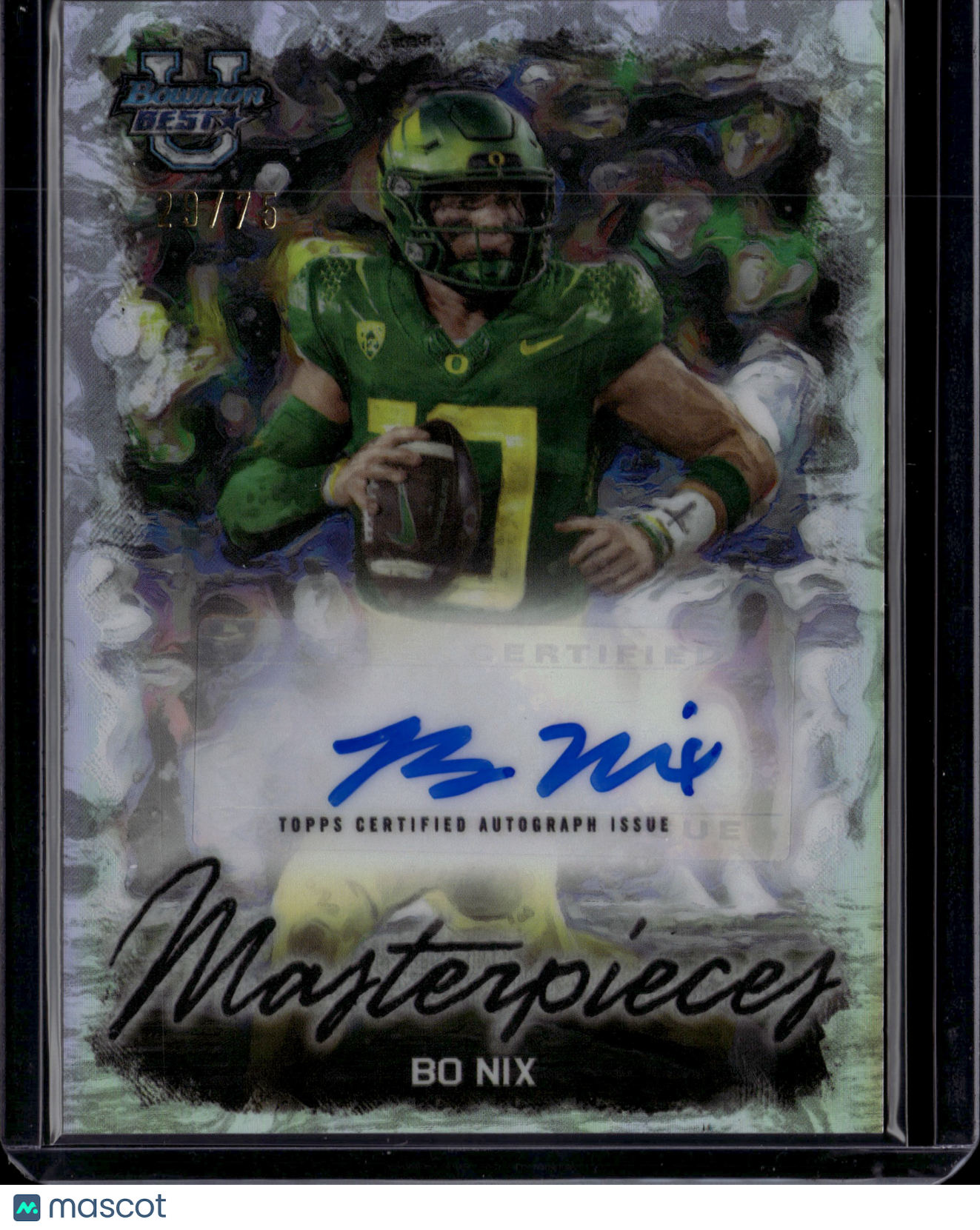 2023 Topps Bowman University Best Masterpieces Bo Nix Auto #BMA-BN /75