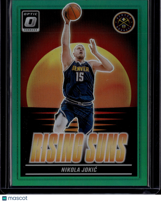 2025 Panini Donruss Optic Prizm Rising Suns Nikola Jokić #7 Green SP /5