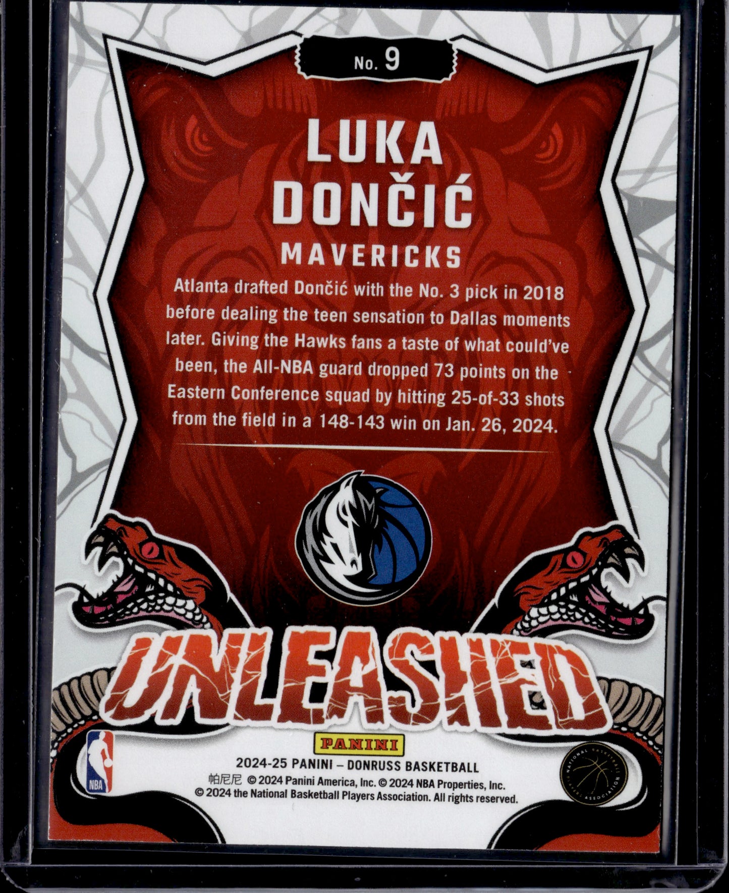 2024 Donruss Unleashed Luka Dončić #9 Press Proof Gold 06/10