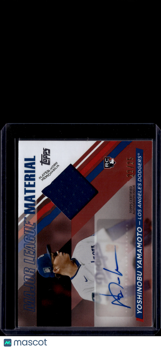 2024 Topps Update Major League Material Yoshinobu Yamamoto Auto Patch /25