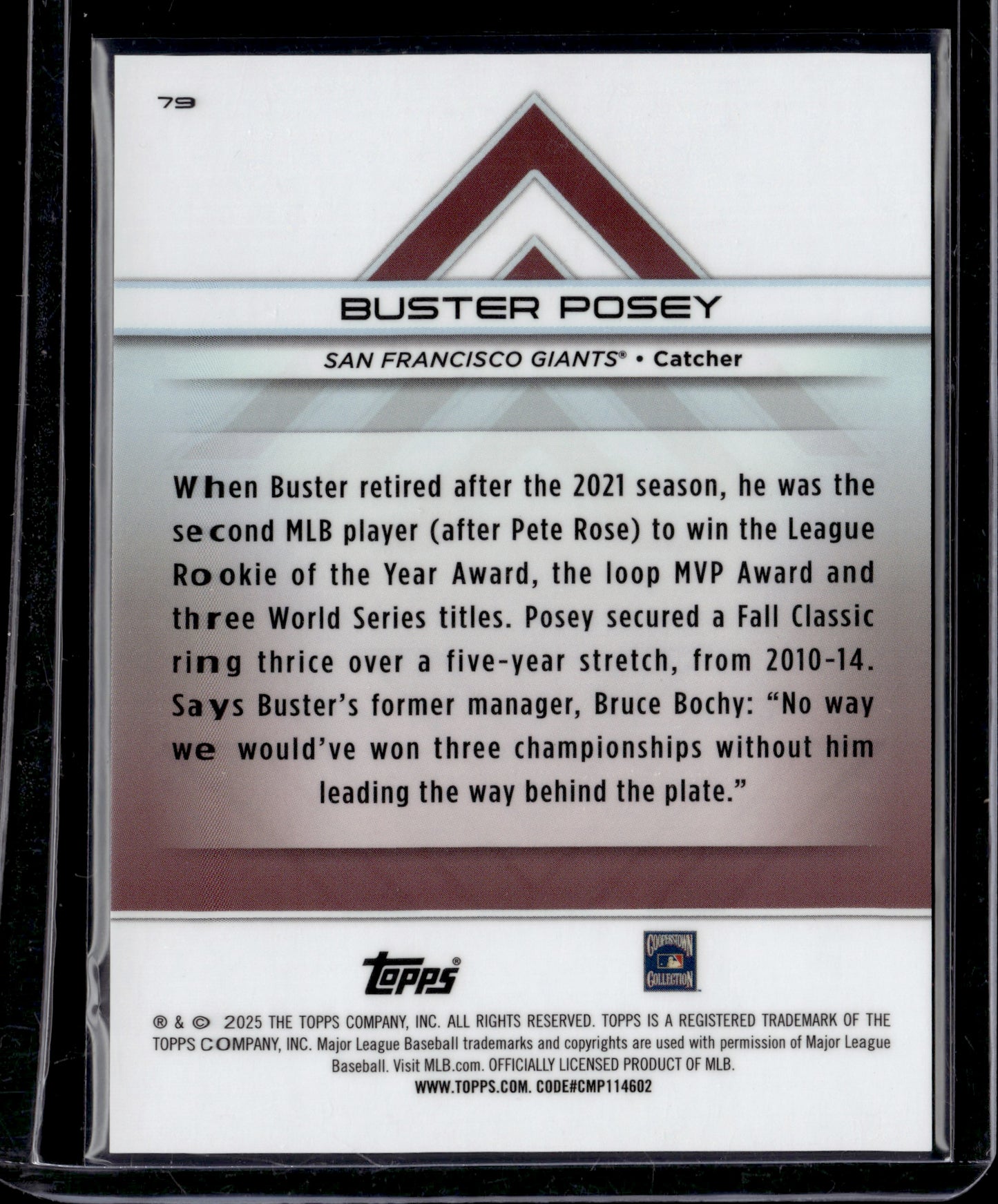 2025 Topps Transcendent Collection Buster Posey #79 Orange /25