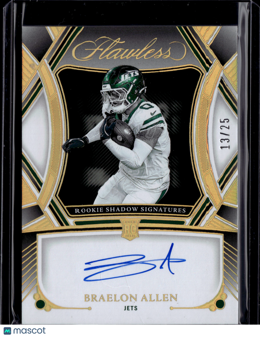 2025 Panini Flawless Rookie Shadow Signatures Braelon Allen #RSS-BAN RC Auto /25