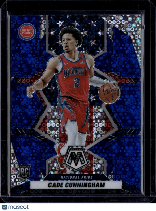 2022 Panini Prizm Mosaic Cade Cunningham #260 National Pride Blue Circles RC /85