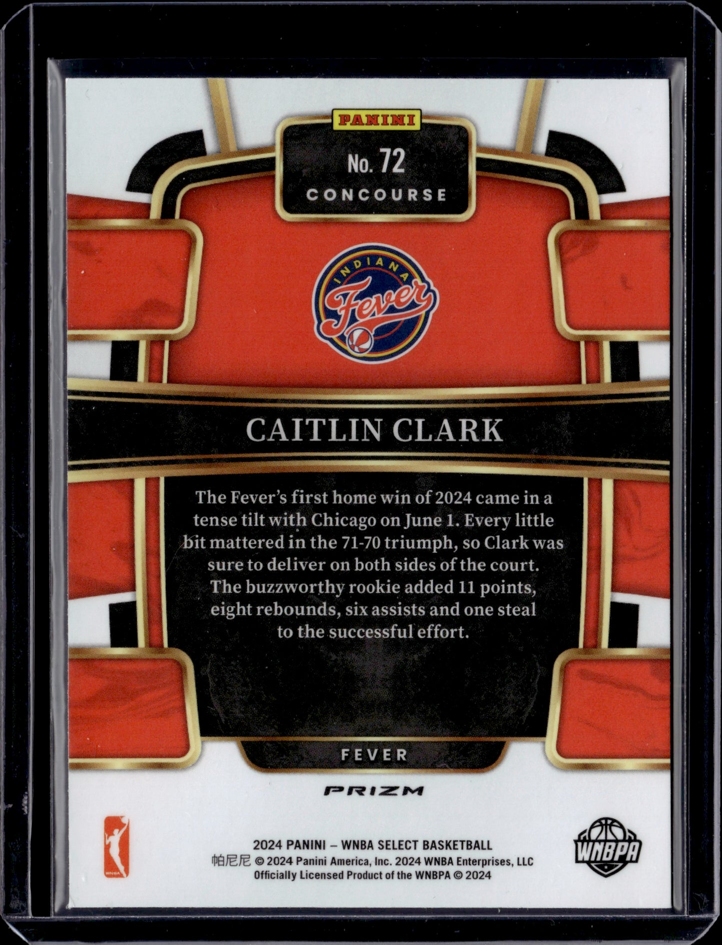 2024 Panini Select Prizm Concourse Caitlin Clark Flash #72 RC