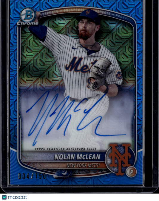 2024 Bowman Chrome Nolan McLean Auto #BMA-NM Blue Mojo /150