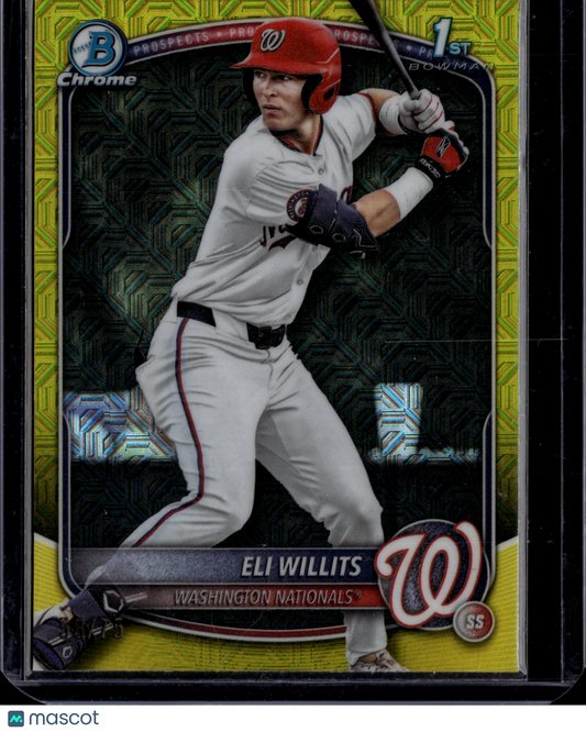 2025 Bowman Chrome Eli Willits #BDC-1 Yellow Mojo Refractor /75 1st Bowman