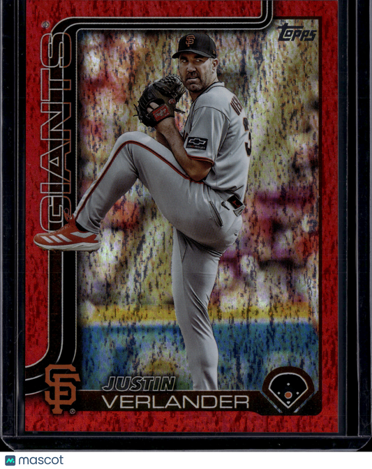 2025 Topps Update Series Justin Verlander #US100 Red /5