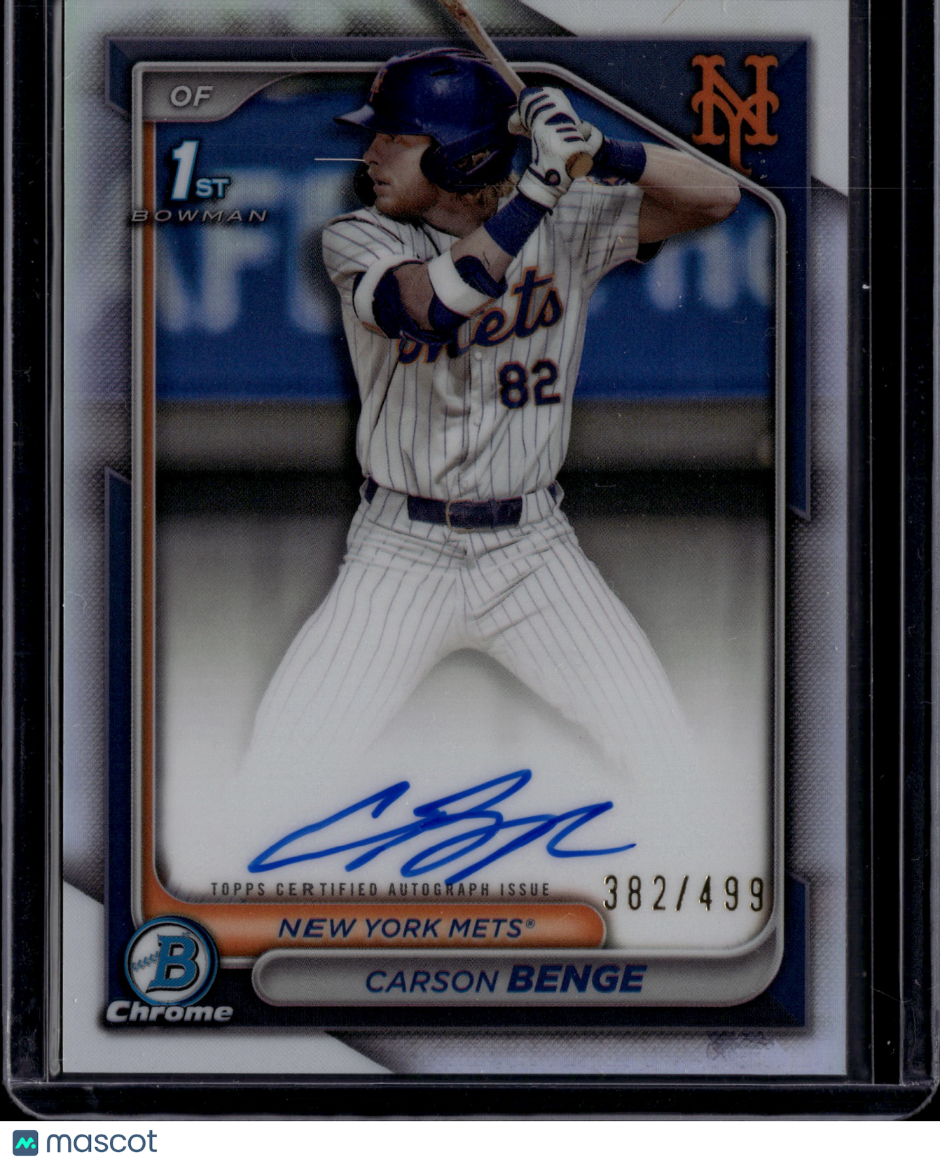 2024 Bowman Chrome Carson Benge #CPA-CBG Refractor 1st Bowman Auto /499