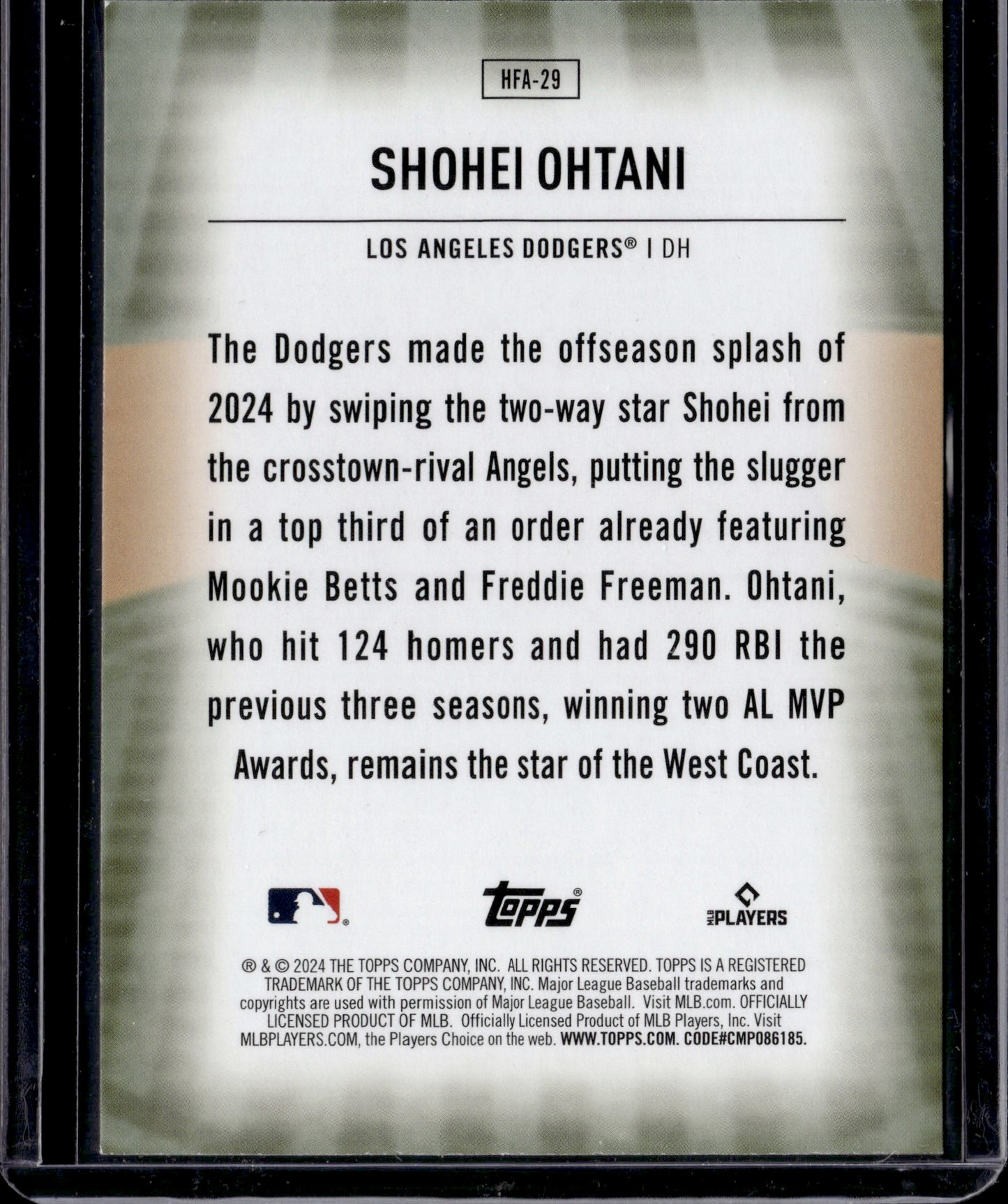 2024 Topps Home Field Advantage Shohei Ohtani #HFA-29