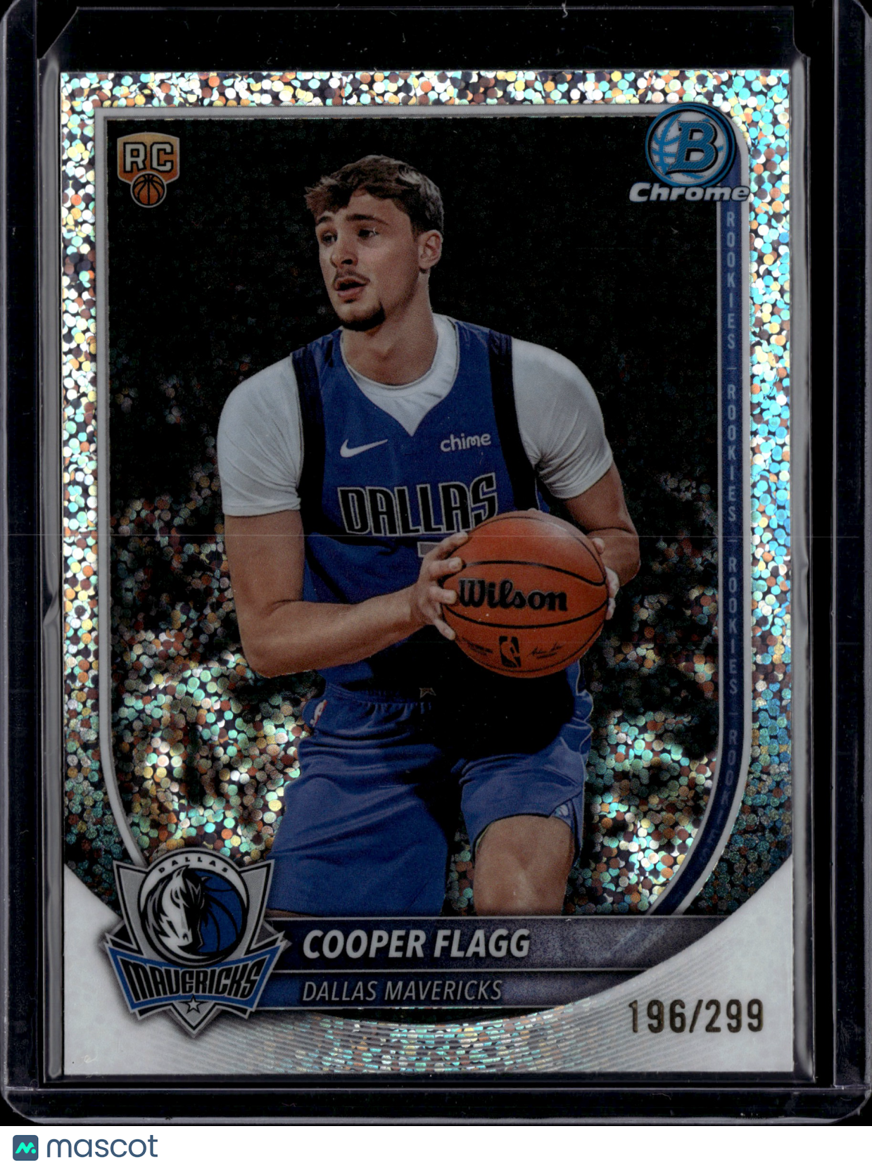 2025 Topps Bowman Chrome Cooper Flagg #BCV-1 Speckle Refractor RC /299