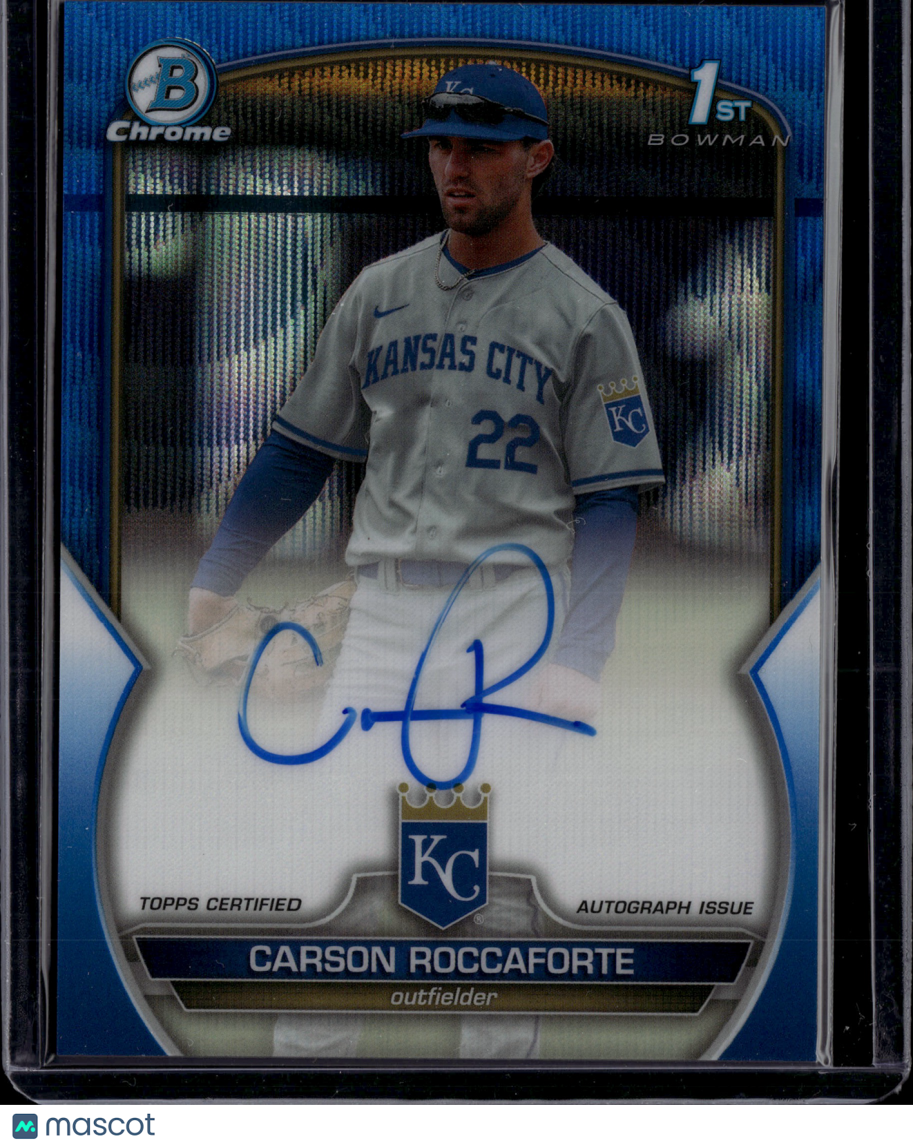 2023 Bowman Chrome Carson Roccaforte #CDA-CR Blue RayWave Auto /150