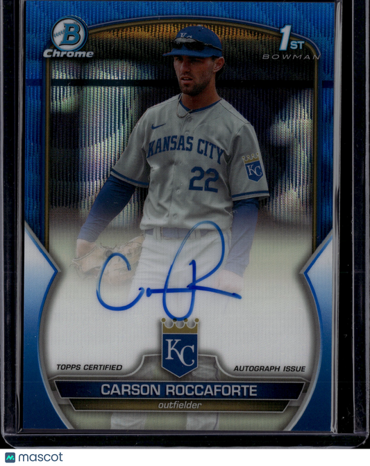 2023 Bowman Chrome Carson Roccaforte #CDA-CR Blue RayWave Auto /150