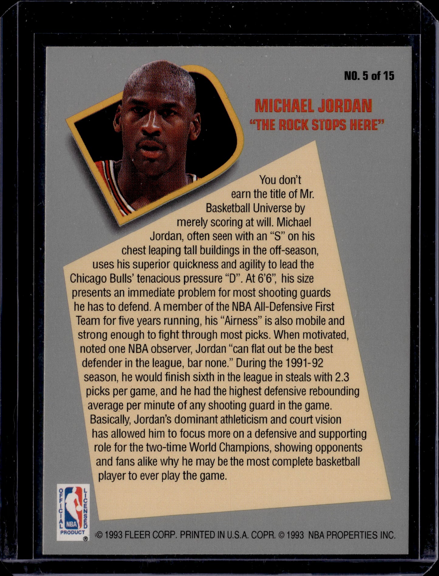 1993 Fleer Total D Michael Jordan #5