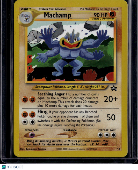 2000 Gym Challenge Machamp Black Star Promo #43