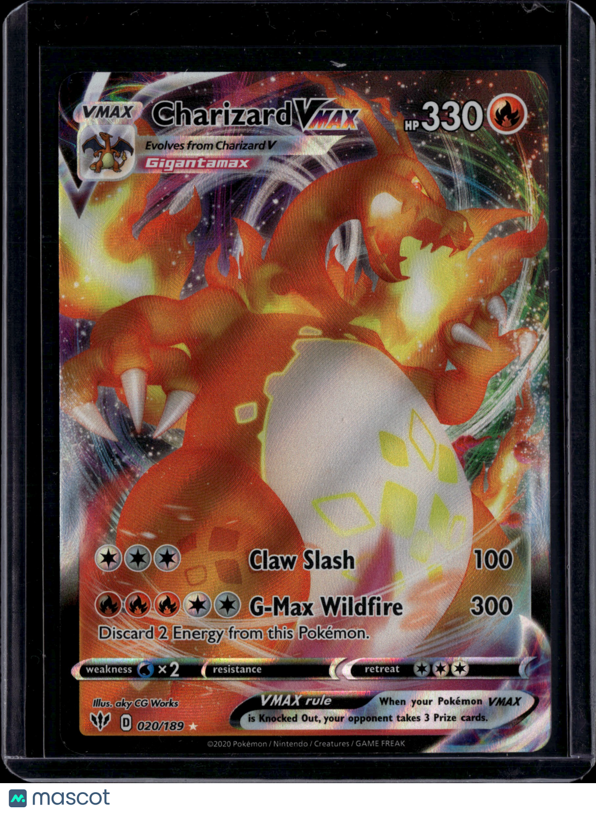 2020 Darkness Ablaze Charizard VMAX Holo Rare #20/189