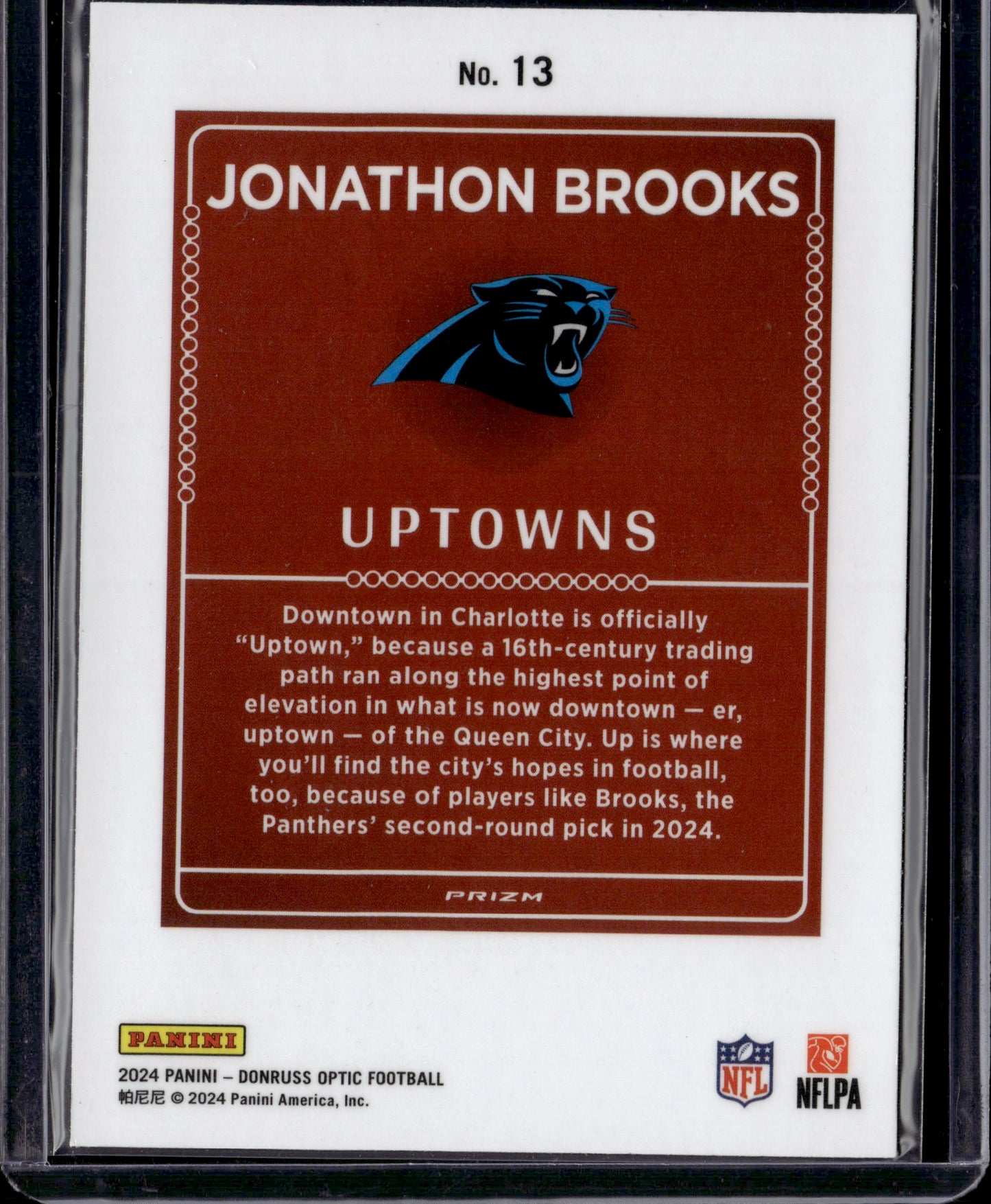 2024 Panini Donruss Optic Uptowns Jonathon Brooks #13 RC