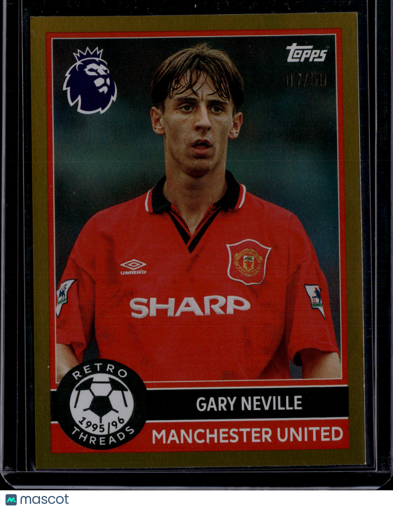 2025 Topps Retro Threads Gary Neville #393 Gold /50