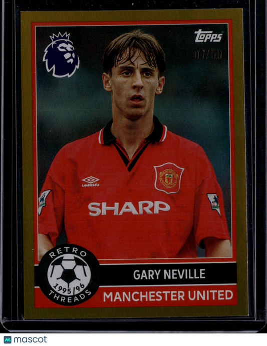 2025 Topps Retro Threads Gary Neville #393 Gold /50