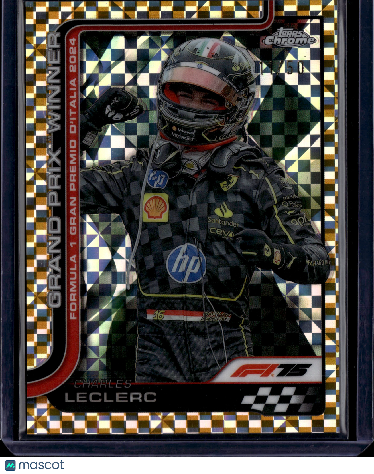 2025 Topps Chrome Formula 1 Charles Leclerc #108 Gold Checker Flag /50