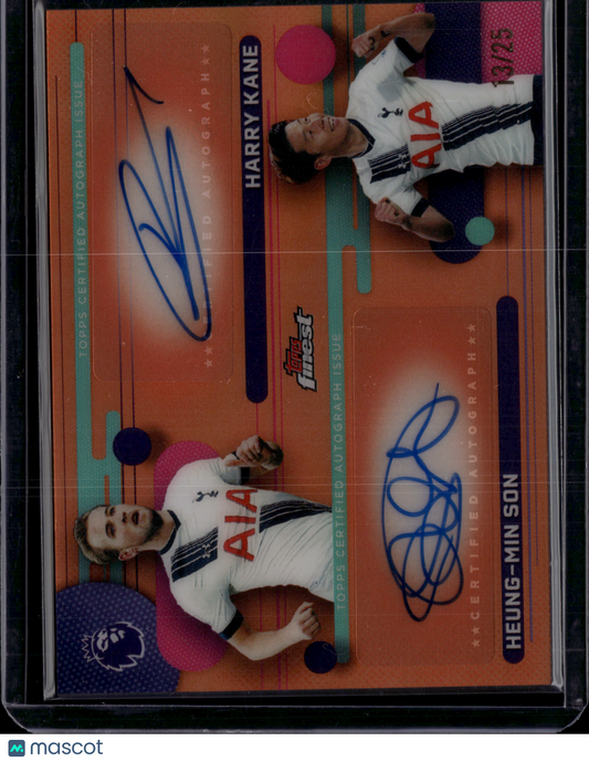 2026 Topps Finest Premier League Harry Kane Heung-Min Son Orange Dual Auto /25