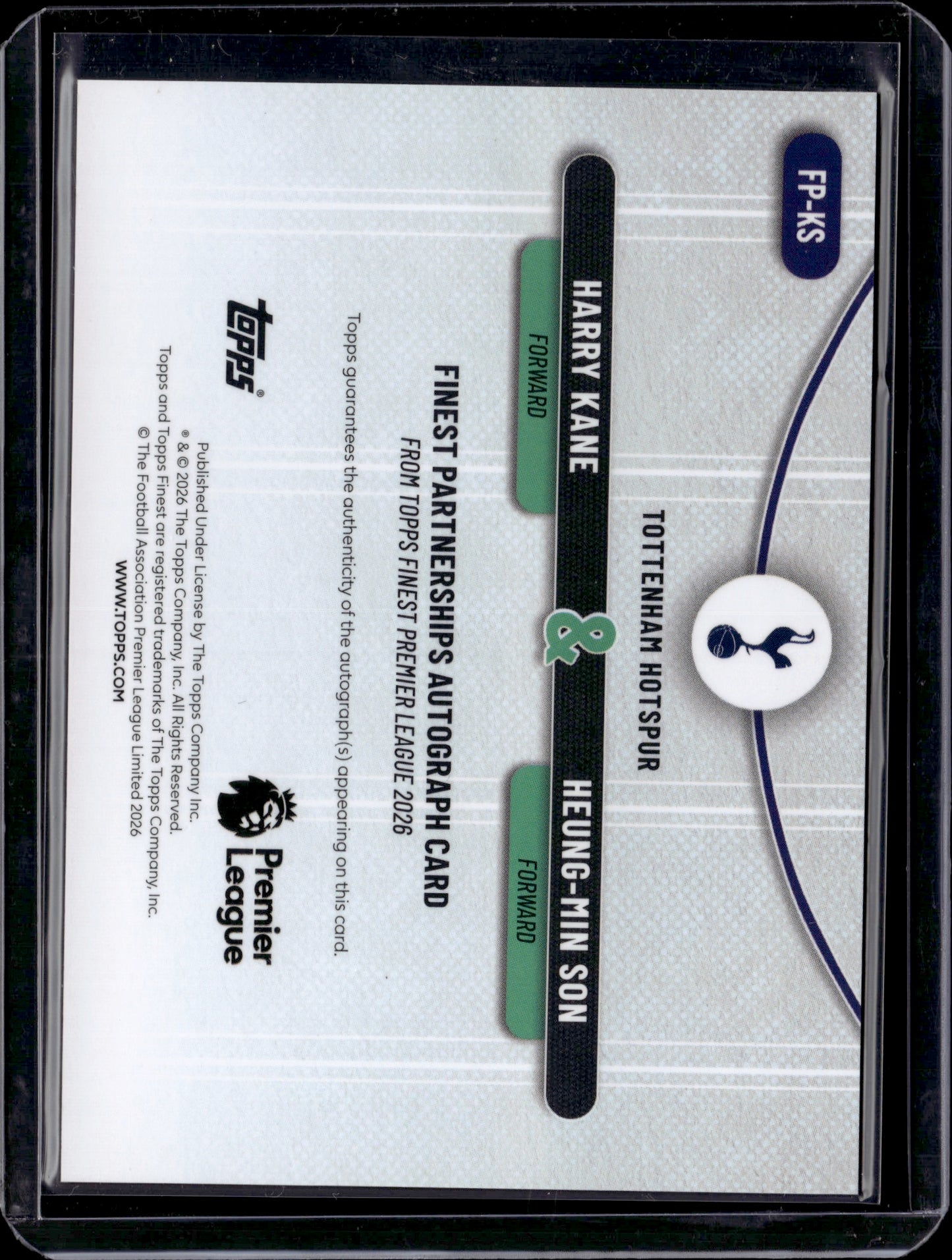 2026 Topps Finest Premier League Harry Kane Heung-Min Son Orange Dual Auto /25