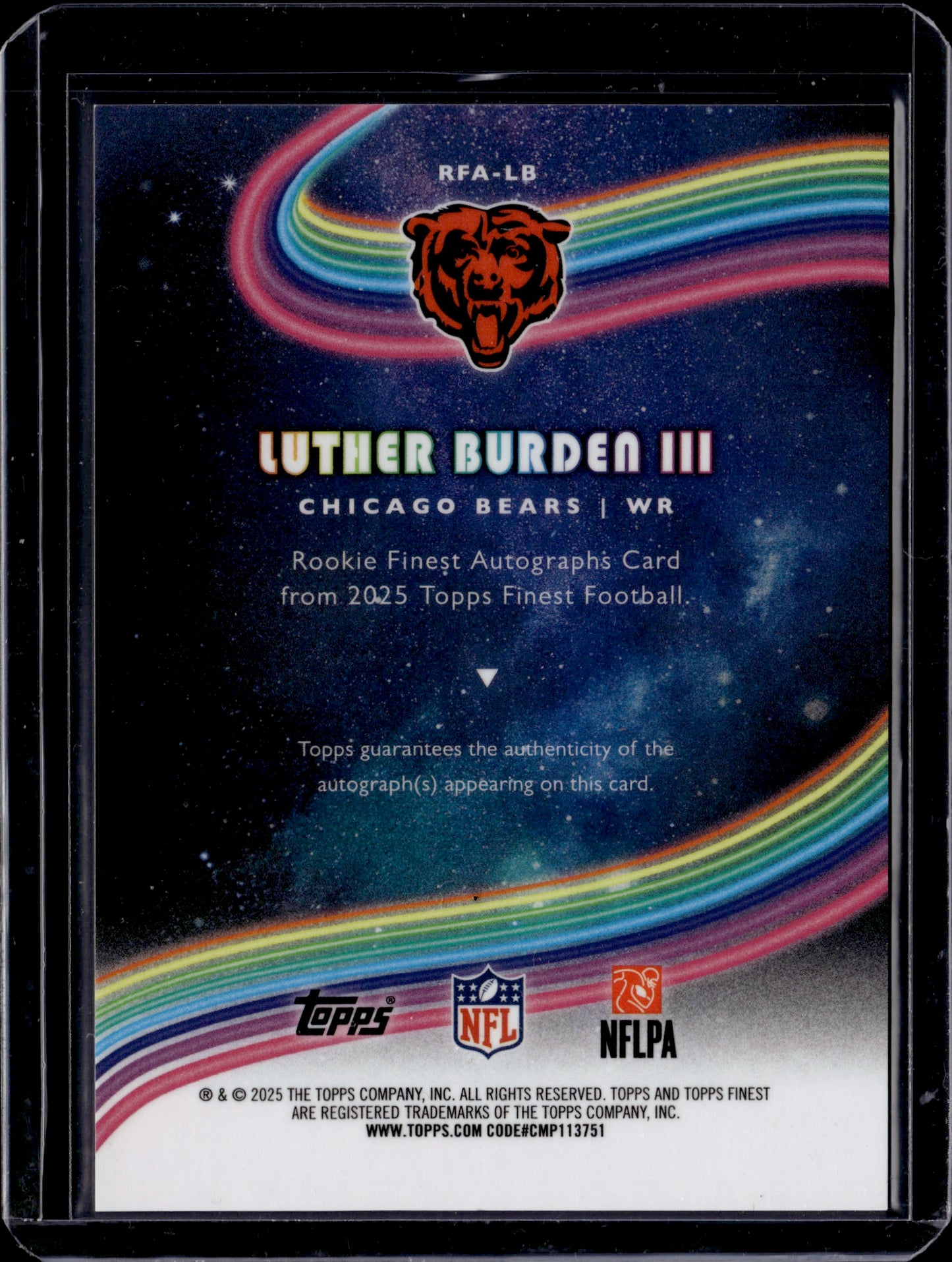 2025 Topps Finest Luther Burden III Auto #RFA-LB RC