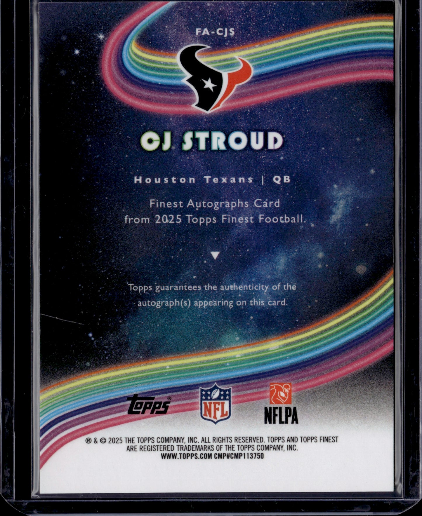 2025 Topps Finest C.J. Stroud #FA-CJS Auto /25