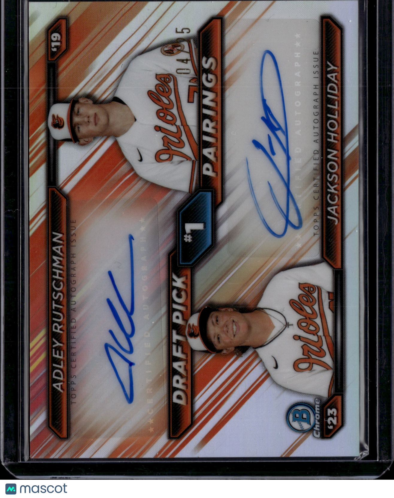 2026 Bowman Chrome Pairings Autograph Adley Rutschman Jackson Holliday /25