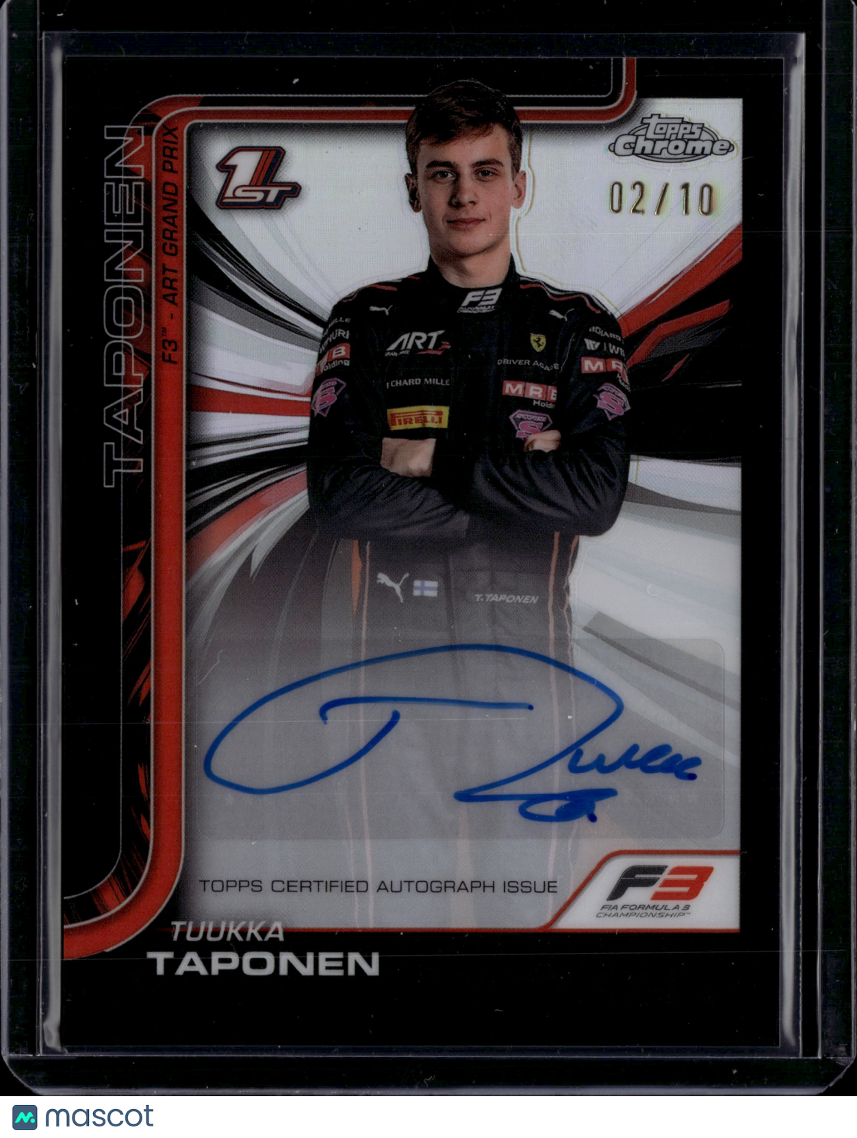 2025 Topps Chrome Formula 1 Tuukka Taponen #CAC-TAP Black Auto /10