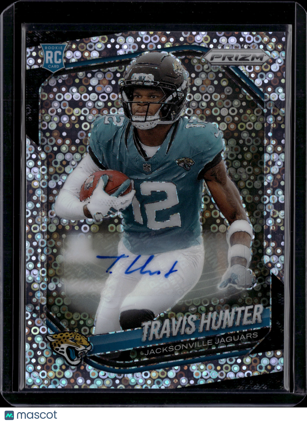 2025 Panini Prizm Football Travis Hunter #301 White Sparkle Auto RC