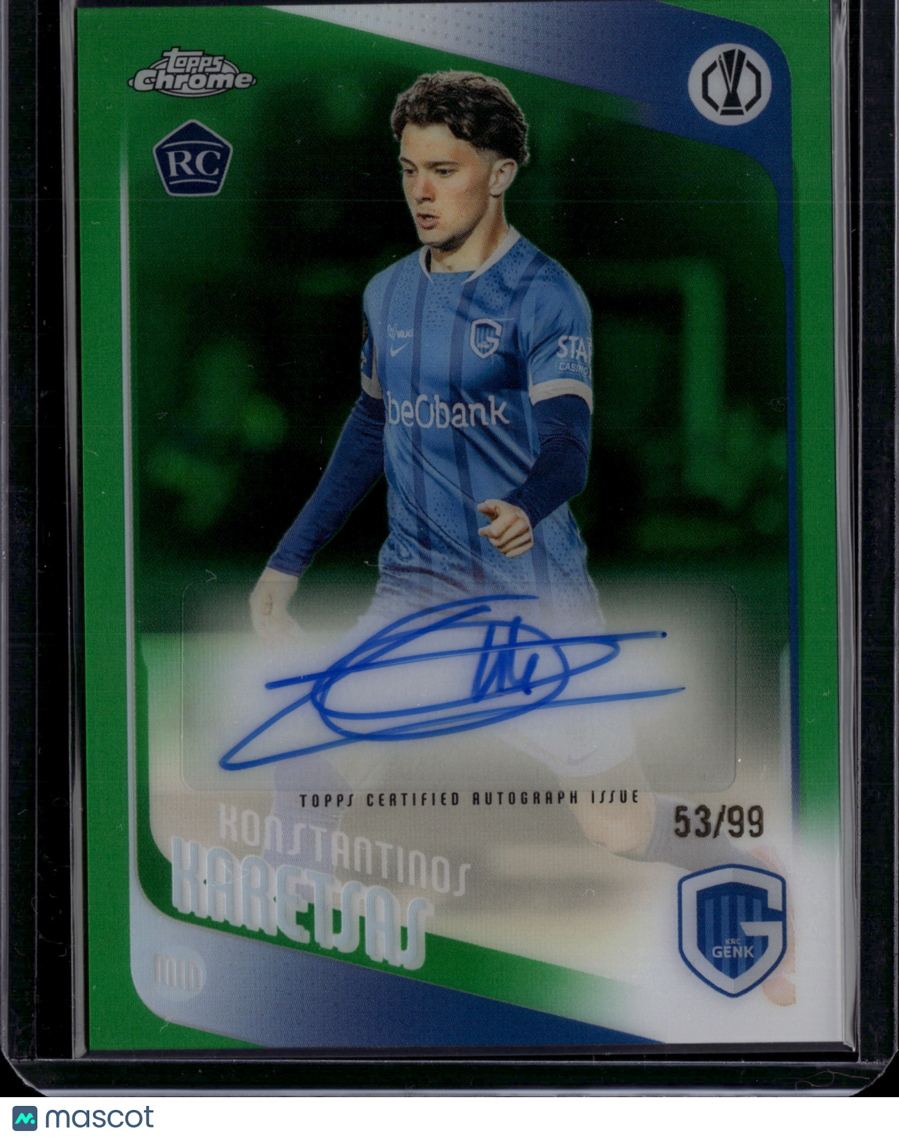 2026 Topps Chrome UEFA Club Competitions Konstantinos Karetsas Auto /99 RC