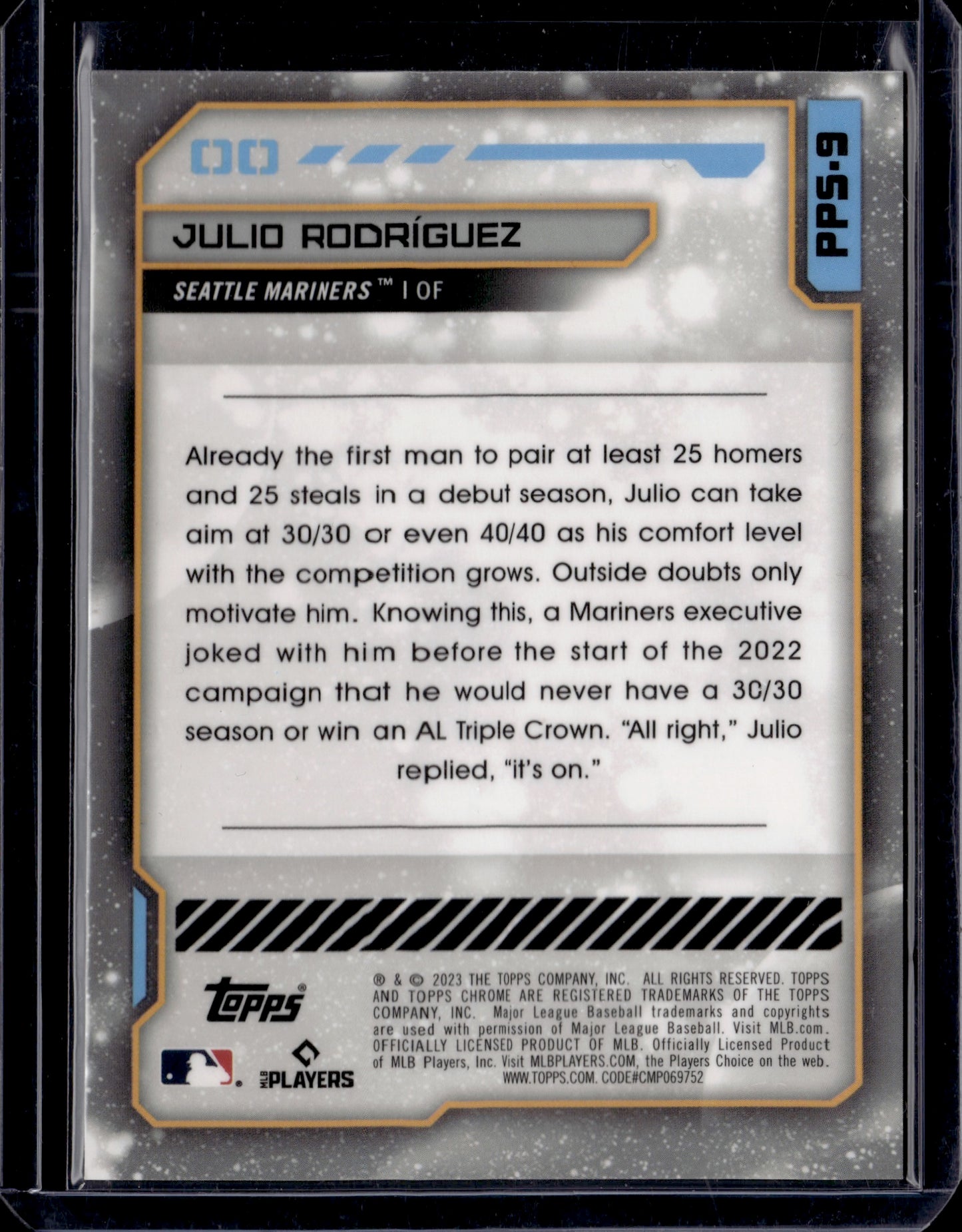 2023 Topps Chrome Planetary Pursuit Julio Rodríguez #PPS-9 The Sun