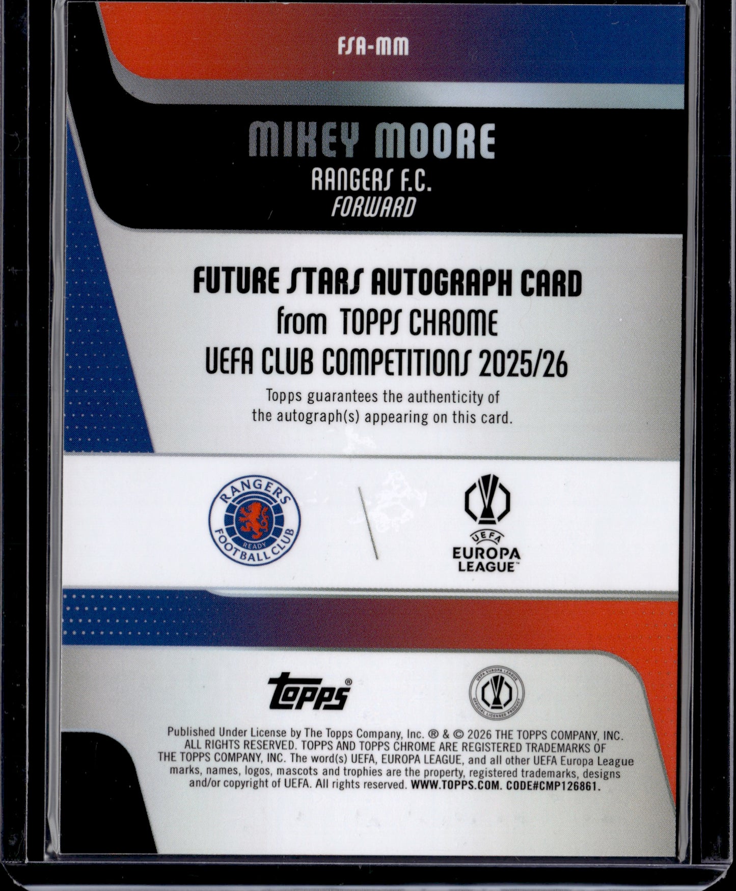 2026 Topps Chrome UEFA Club Competitions Future Stars Mikey Moore Black /10