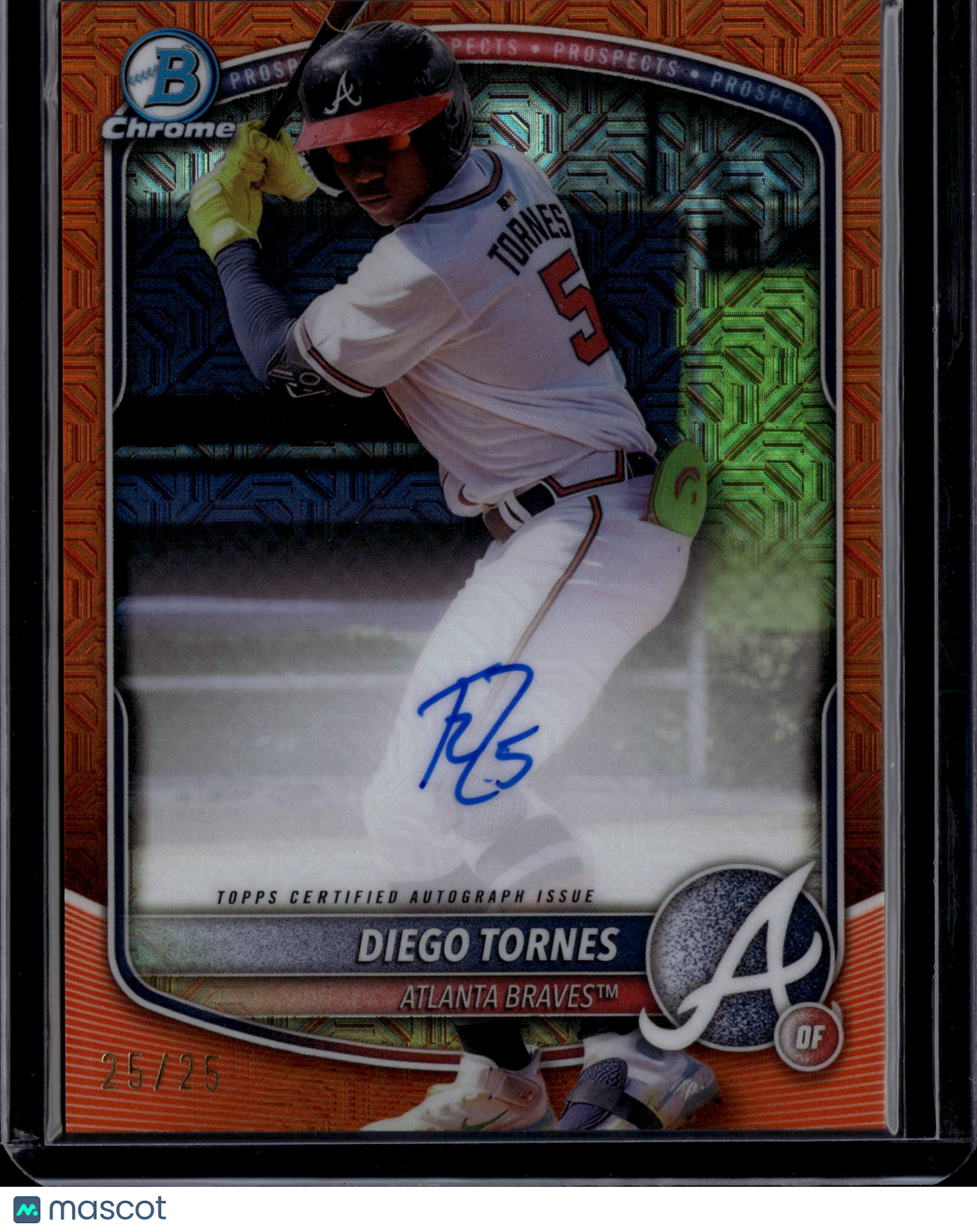 2025 Topps Bowman Chrome Diego Tornes #BMA-DT Orange Mojo Auto /25