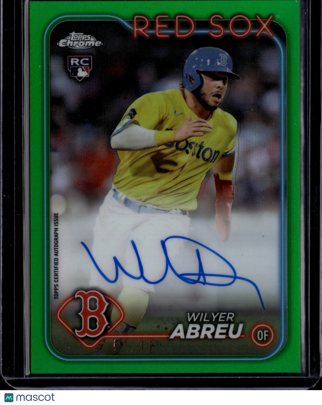 2024 Topps Chrome Wilyer Abreu #RA-WA Green Auto /99 RC