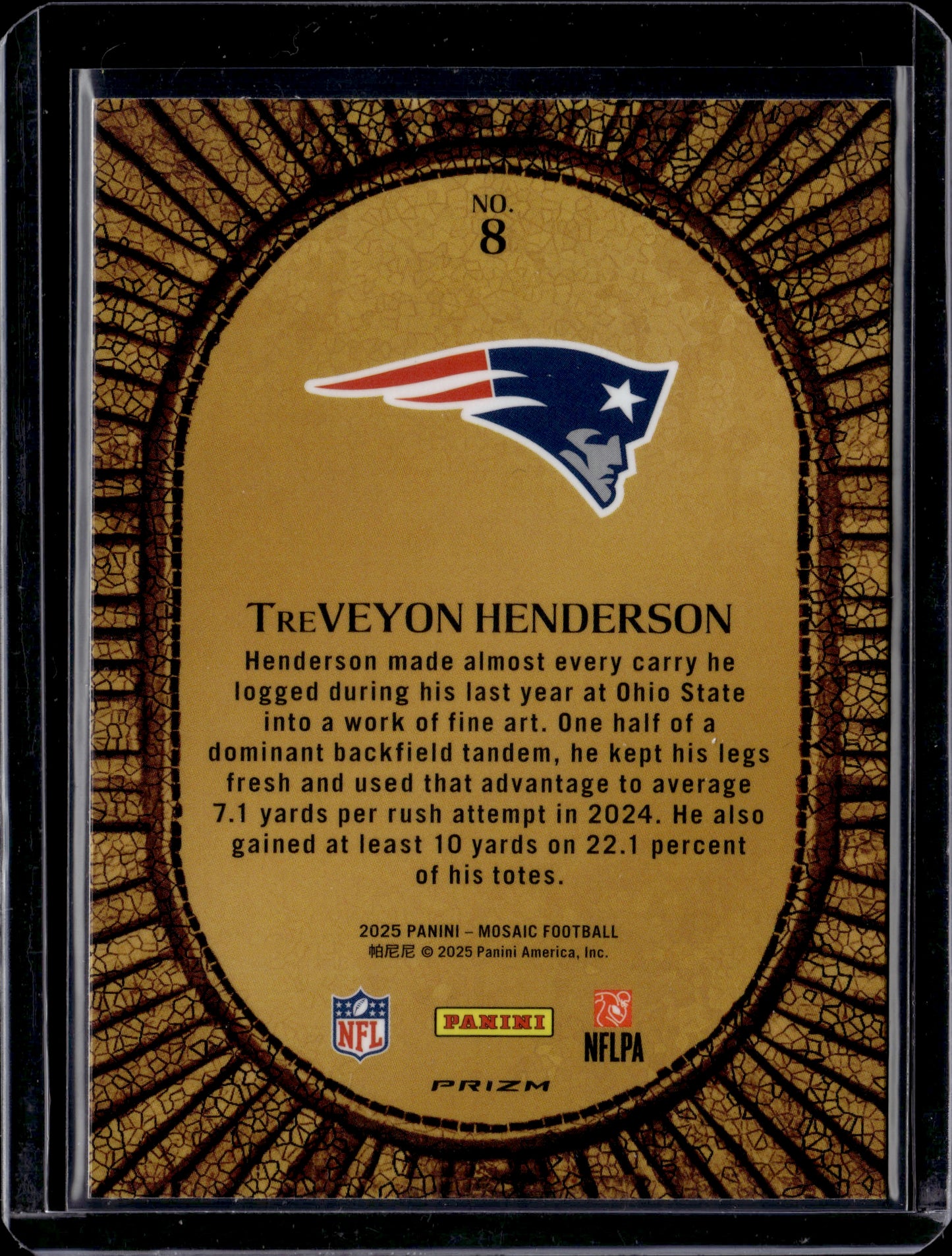 2025 Panini Mosaic Prizm Micro Mosaic TreVeyon Henderson #8 RC