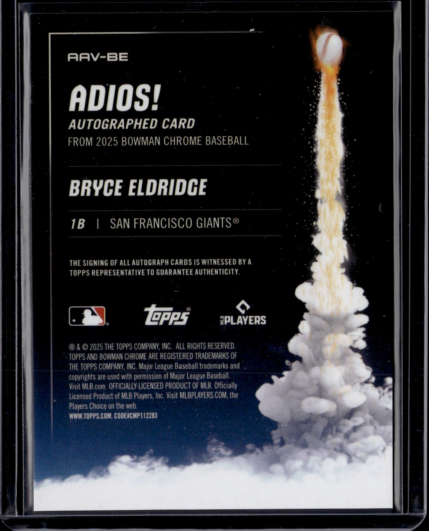 2025 Topps Bowman Chrome Adios! Bryce Eldridge Auto /50 #AAV-BE