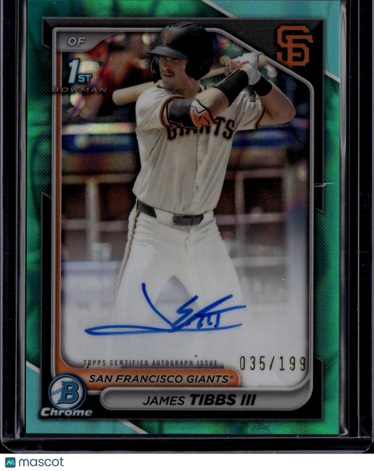 2024 Bowman Chrome James Tibbs III #CPA-JT Green Refractor 035/199